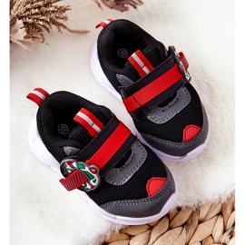 BEFADO S.A. Gyermek sportcipő tépőzárral Befado 516P096 Fekete piros 1