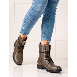 Super Mode Klasszikus fűzős csizma barna zöld 1 Super Mode Klasszikus fűzős csizma barna zöld 1