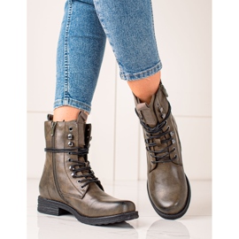 Super Mode Klasszikus fűzős csizma barna zöld 2 Super Mode Klasszikus fűzős csizma barna zöld 2