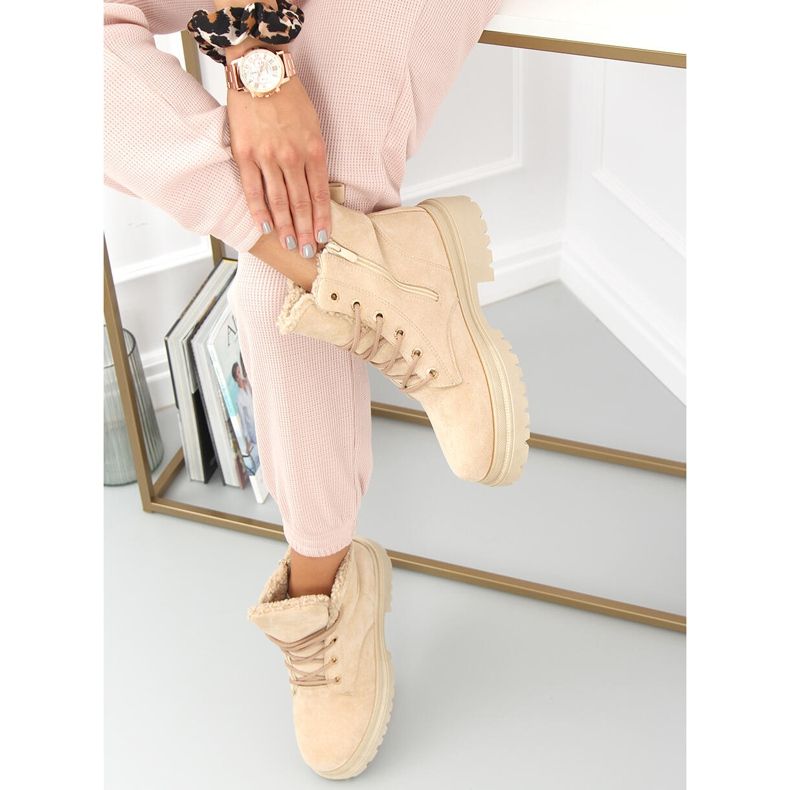 Visko Khaki fűzős csizma bézs 2