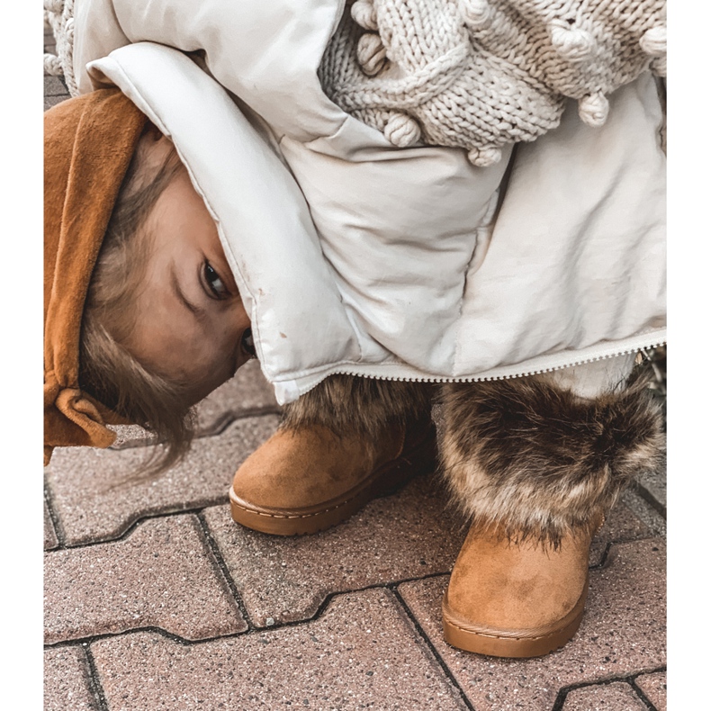 FRROCK Hócsizma szőrme Camel Small Fox bézs sárga 2