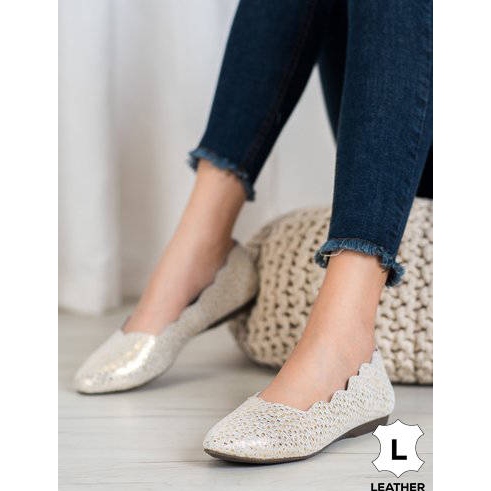 Filippo Divatos bőr balerinák aranysárga 1