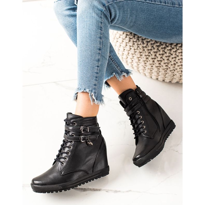 Goodin Fűzött bokacsizma fekete 2