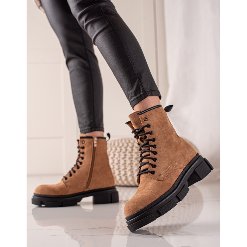 Super Me Barna velúr csapdázók bézs 1