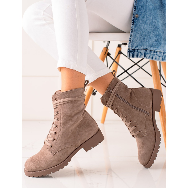 Bestelle Suede Trappers bézs 1