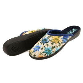 Virágos női papucs Adanex 26743 bézs-kék 4