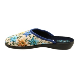 Virágos női papucs Adanex 26743 bézs-kék 2