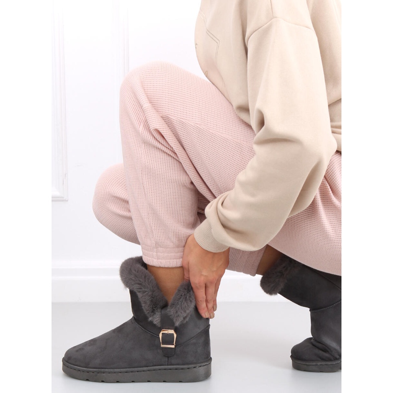 Női hócsizma Wibo Grey csattal szürke 1