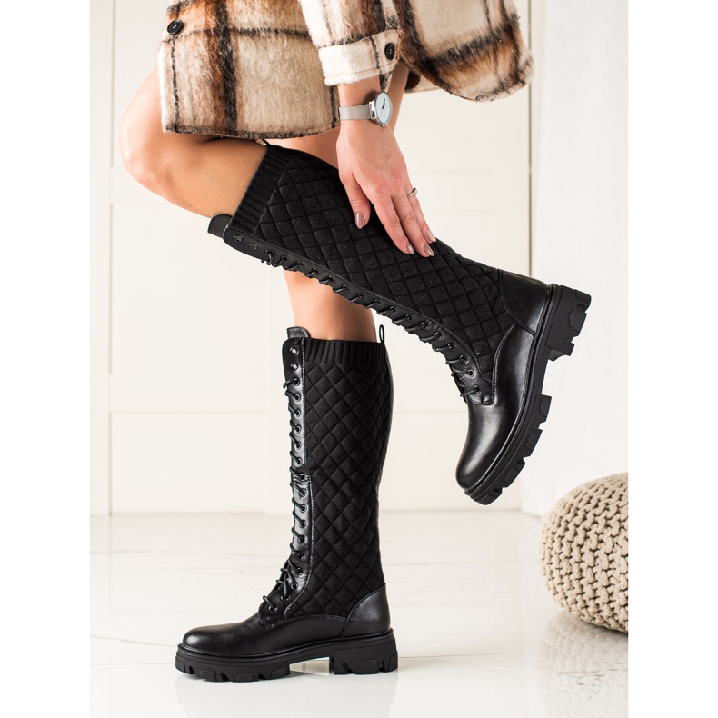 TRENDI Steppelt munkáscsizma fekete 1