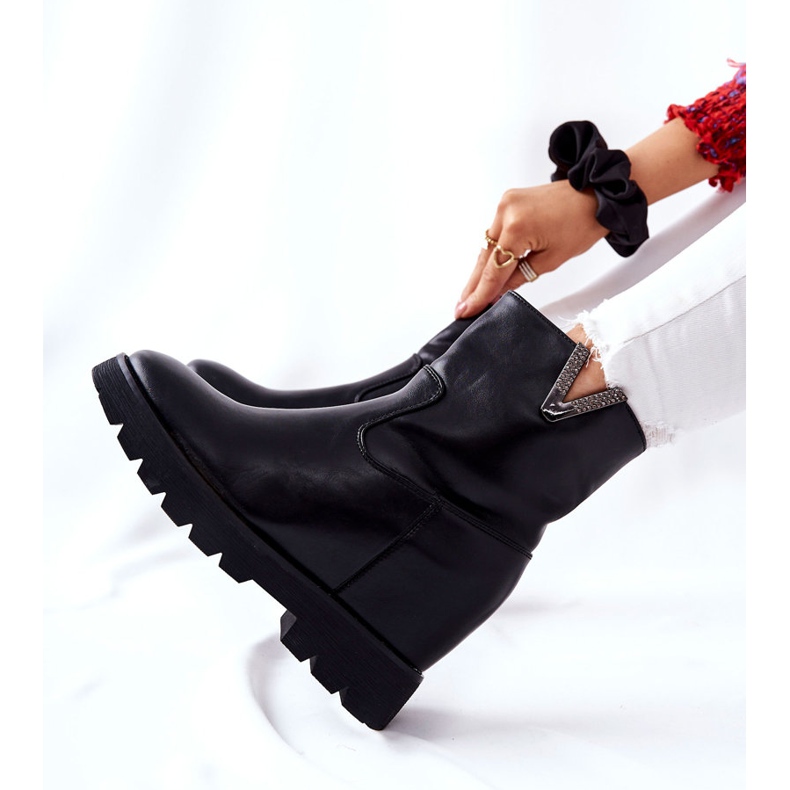 PG1 Fekete bokacsizma rejtett éken Tiver emblémával 2