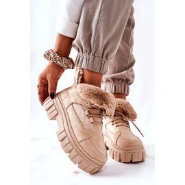 PM1 Meleg csizma Trappers Beige Demaris bézs 1