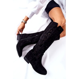 PG1 Áttört csizma egy rejtett fekete ék Lara piros 4