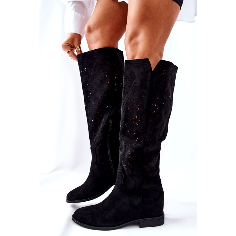 PG1 Áttört csizma egy rejtett fekete ék Lara piros 5