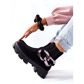 S.Barski Női szigetelt csizma, fekete chelsea csizma díszes 4