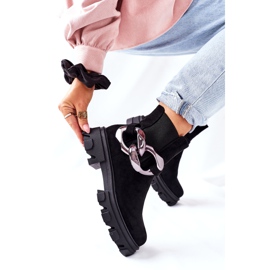 S.Barski Női szigetelt csizma, fekete chelsea csizma díszes 3