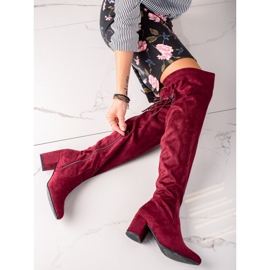 Laura Mode Magas sarkú, combig érő csizma piros 1 Laura Mode Magas sarkú, combig érő csizma piros 1