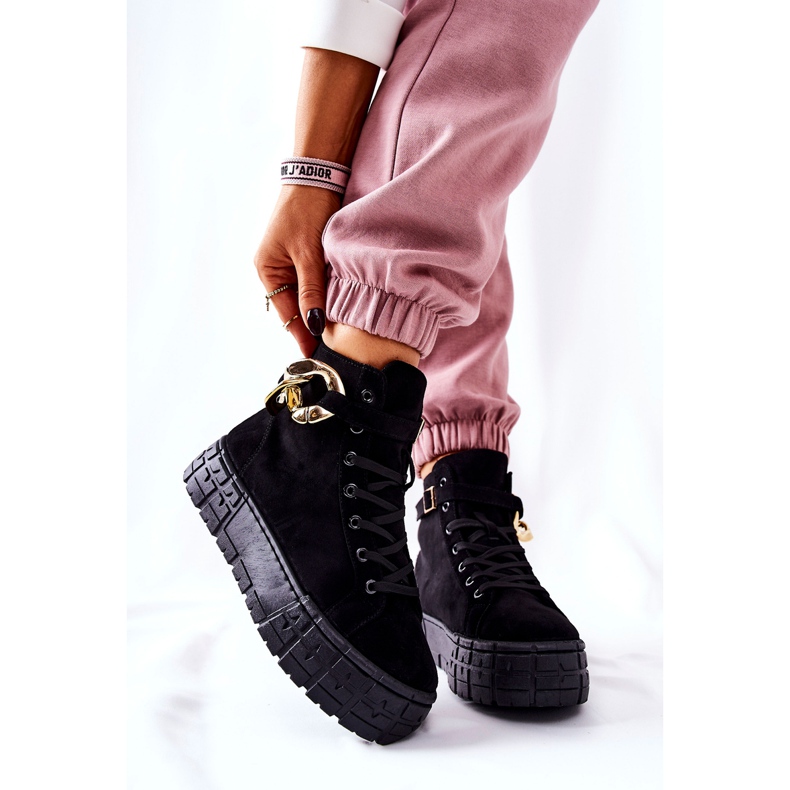 Magas Cipők A Fekete Evenia Platformon 2