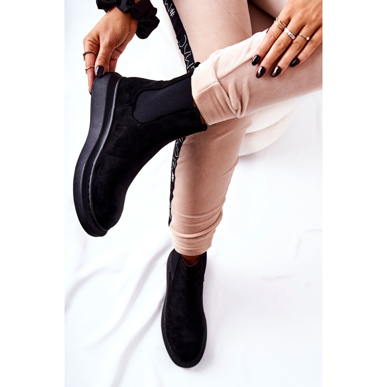 PS1 Velúr csizma Jodhpur csizma a Black Marissa platformon fekete 1