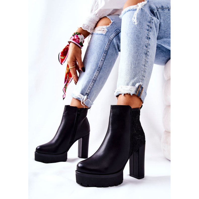 PS1 Magas Bőr Csizma Egy Fekete Diomice Postán 2