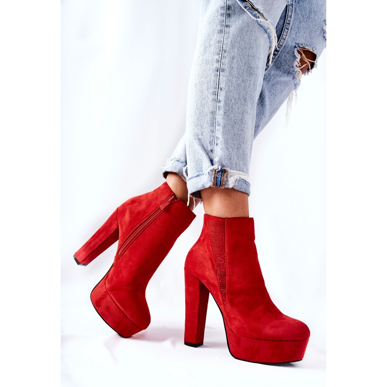 PS1 Velúr magas sarkú csizma Red Sarsea piros 1 PS1 Velúr magas sarkú csizma Red Sarsea piros 1