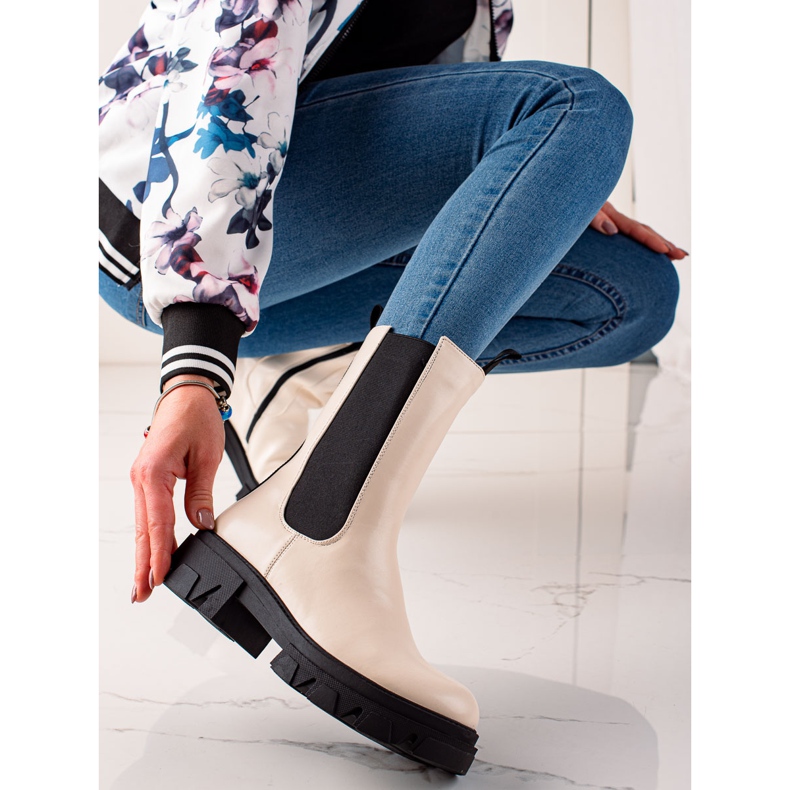 Goodin Divatos magas csizma bézs 2