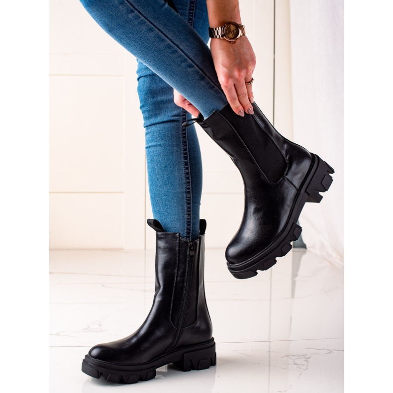 Goodin Divatos magas csizma fekete 2 Goodin Divatos magas csizma fekete 2