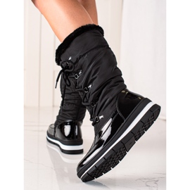 TRENDI Havas Csizma Szőrmével fekete 2