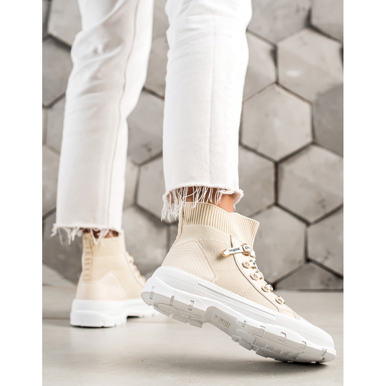Goodin Divat High Sneakers bézs 1