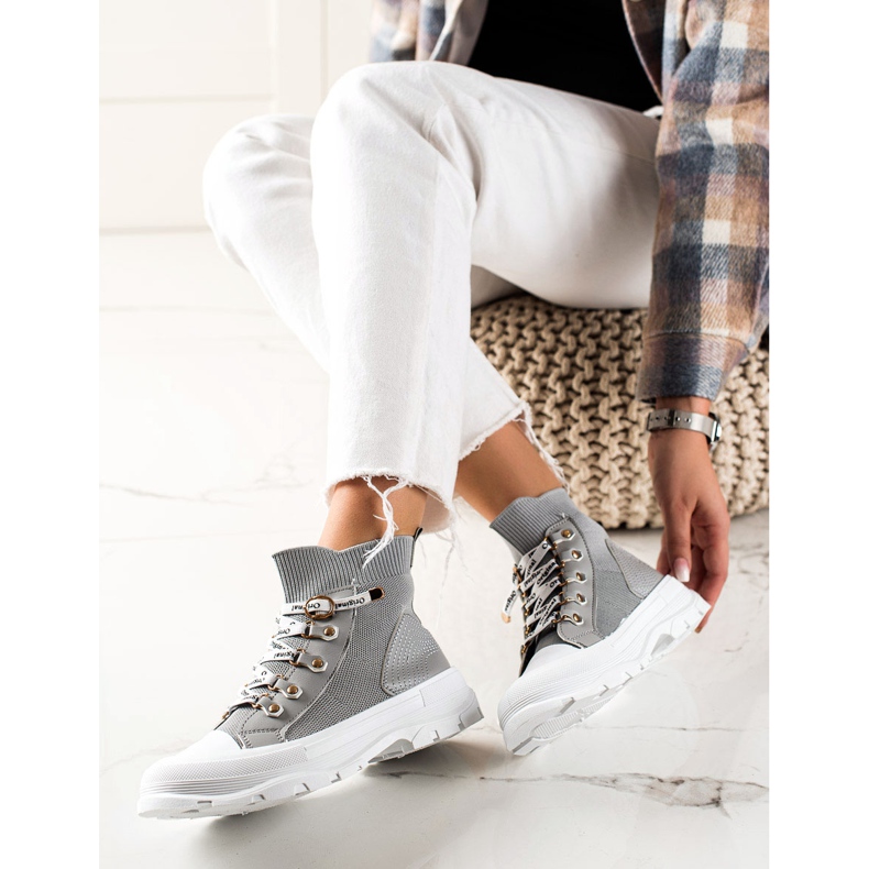 Goodin Divat High Sneakers szürke 2