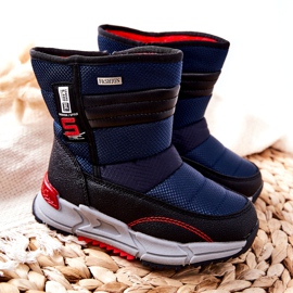 PJ2 Gyermek meleg, magas hócsizma Navy Blue Leoth fekete sötétkék 4