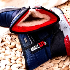 PJ2 Gyermek meleg, magas hócsizma Navy Blue Leoth fekete sötétkék 5