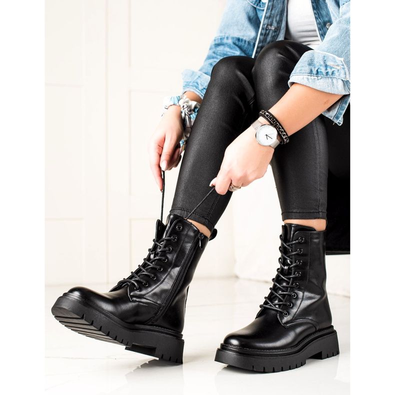 Seastar Klasszikus trapperek Eco bőrből fekete 1