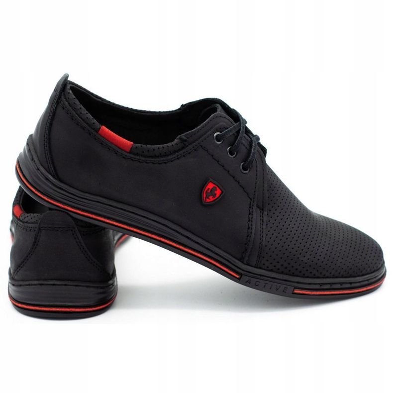 Polbut Férfi bőrcipő 343P, nyári, fekete 1