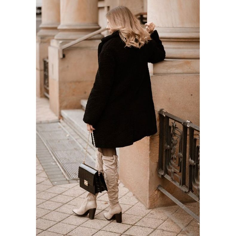 Vinceza Női csizma sarkán Velúr Bézs Monleek 2