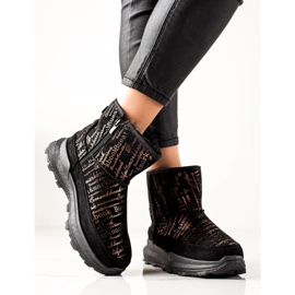 TRENDI Meleg Mukluki a platformon fekete aranysárga 1