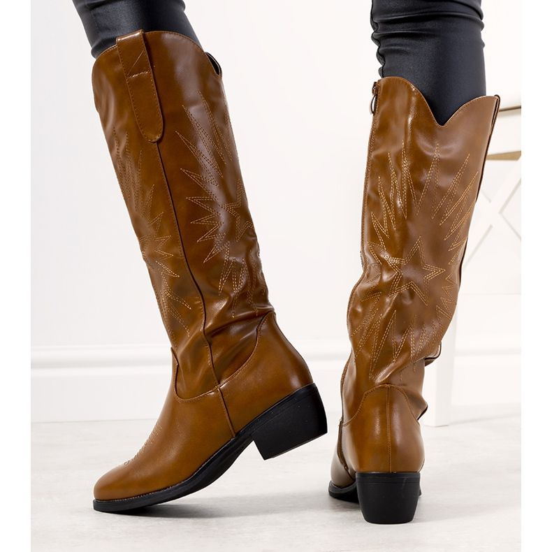 Barna Cowboy csizma, magasan szigetelt Berthiaume 1