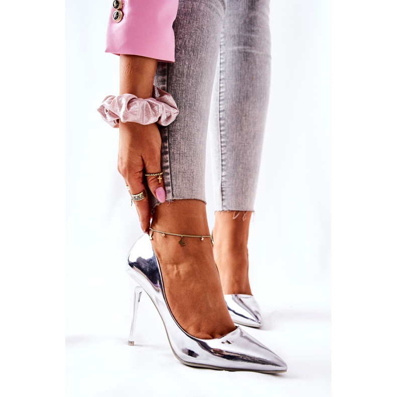 PG2 Elegáns Mirror Adrinnah ezüst sarkú cipő 2