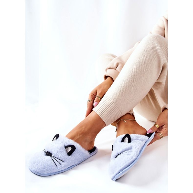 PE1 Cica puha papucs, kék szennyezett fülekkel 2 PE1 Cica puha papucs, kék szennyezett fülekkel 2