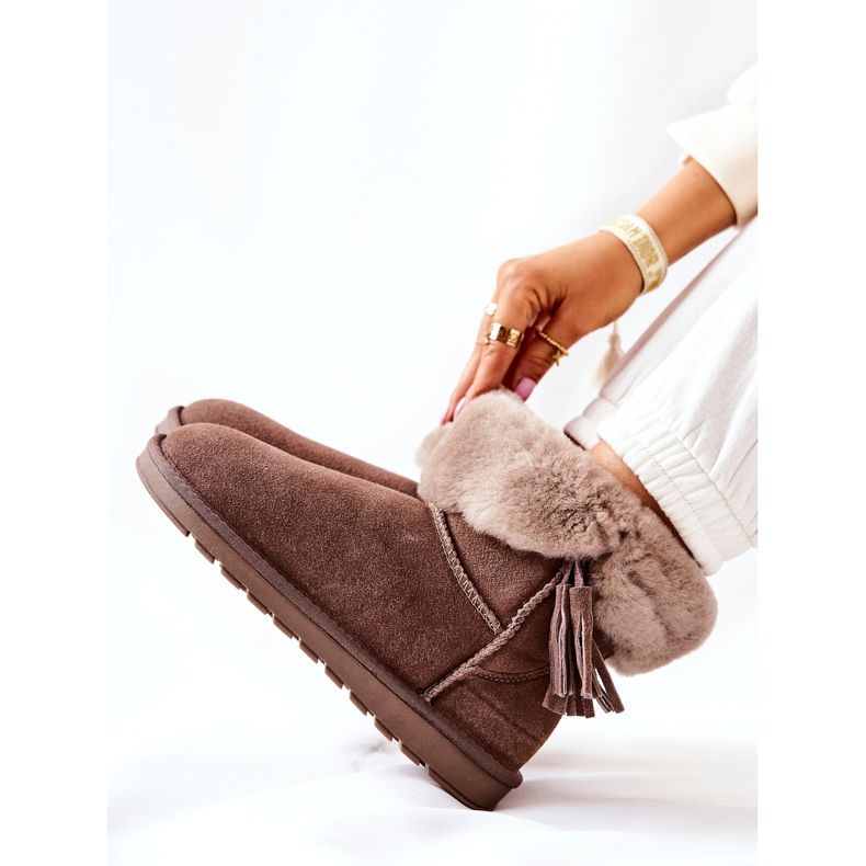 FS1 Mukluki Meleg hócsizma Fringes Brown Sorella barna 2