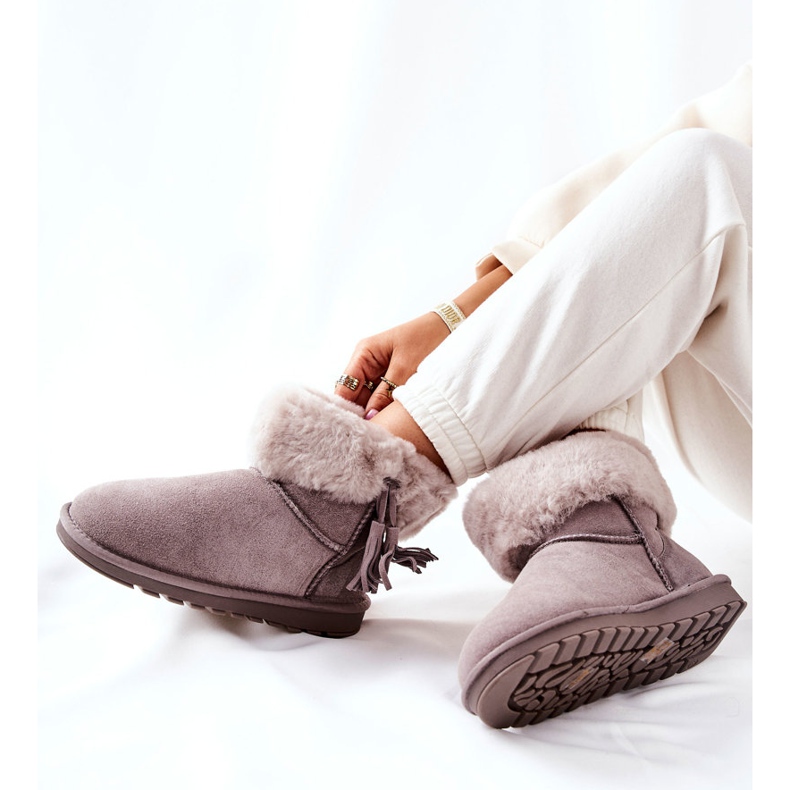 FS1 Mukluki Meleg hócsizma Fringe Grey Sorella szürke 1