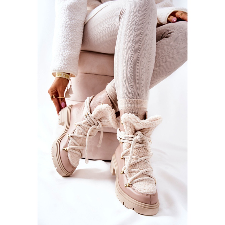 Lewski Shoes Bőr csizmák Trappers Tied Lewski bézs 3116 2