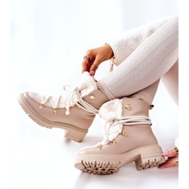 Lewski Shoes Bőr csizmák Trappers Tied Lewski világos bézs 3116 2