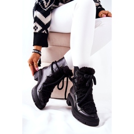 Lewski Shoes Bőr csizma megkötve Lewski fekete 3116 2