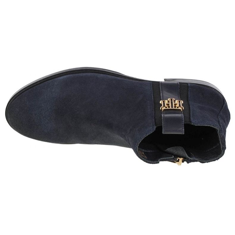 Tommy Hilfiger Interlock velúr lapos csizma W FW0FW05184-DW5 sötétkék 2