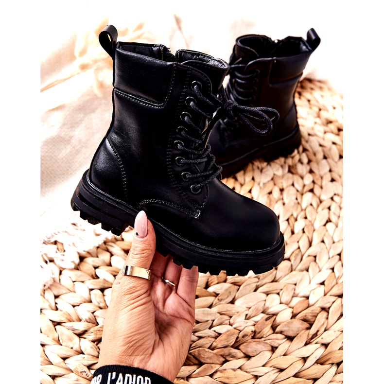 FR1 Klasszikus gyermek fekete csizma cipzárral Clarika 3