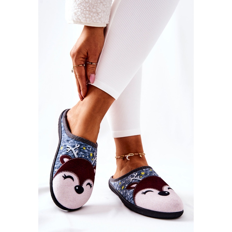 Rénszarvaskék Taffy meleg papucs 2