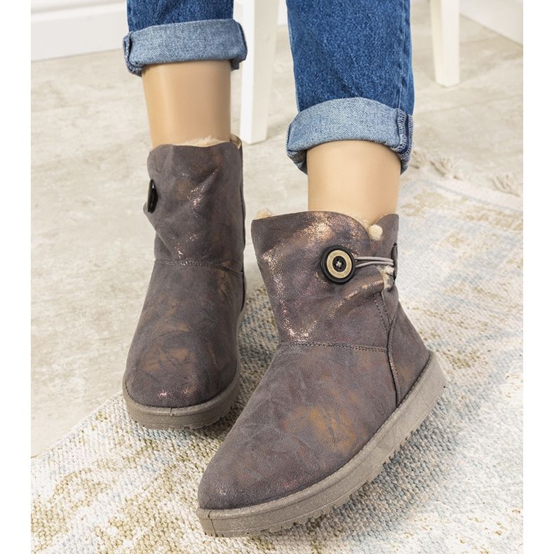 Női szürke és arany hócsizma a Kanga márkától aranysárga 2 Női szürke és arany hócsizma a Kanga márkától aranysárga 2