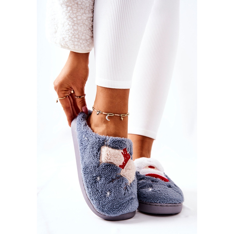 WJ1 Karácsonyi papucs Mikulás és szürke rénszarvas 1