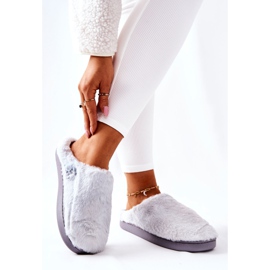 WJ1 Meleg szőrme papucs világosszürke Mecy 2