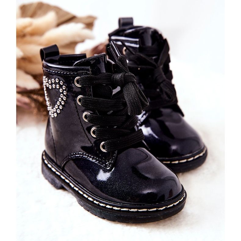 WT1 Lakkozott gyerekcsizma fényes sötétkék 2